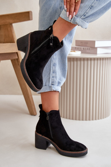 Izoliuoti moteriški kulkšnies batai, pagaminti iš Eco Suede, Black Velarilla