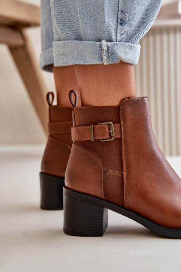 Moteriški izoliuoti kulkšnies batai ant aukšto kulno su sagtimi Camel Nevillira