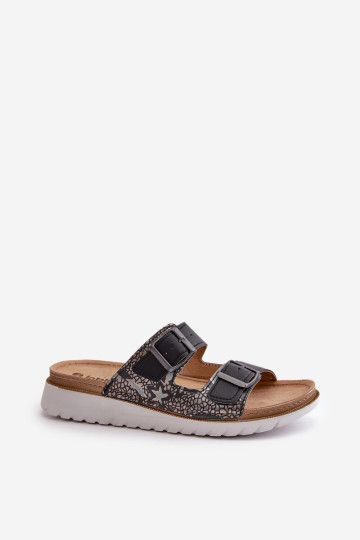 Patogūs moteriški šlepetės su sagtimis Inblu CN000033 juoda 2