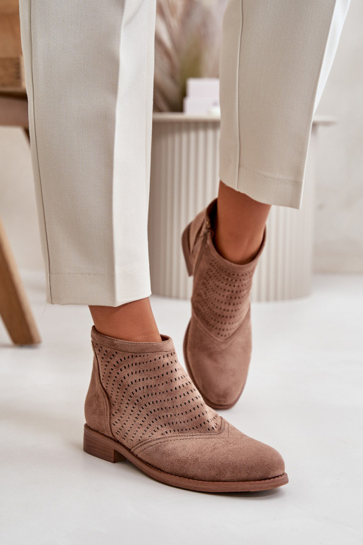 Moteriški ažūriniai batai plokščiu kulnu Ruda S.Barski HY42-076
