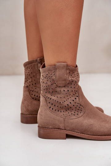 Moteriški ažūriniai batai plokščiu kulnu Ruda S.Barski HY42-135