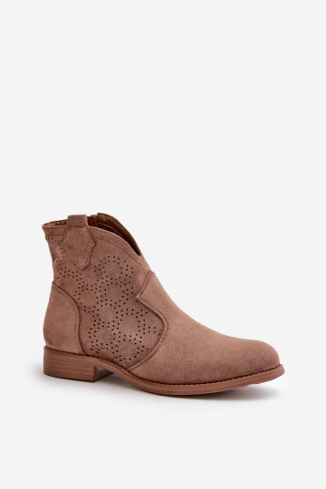 Ažūriniai moteriški batai plokščiu kulnu Ruda S.Barski HY42-151 2