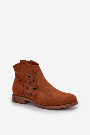 Moteriški ažūriniai batai su užtrauktuku Camel S.Barski HY42-081 2