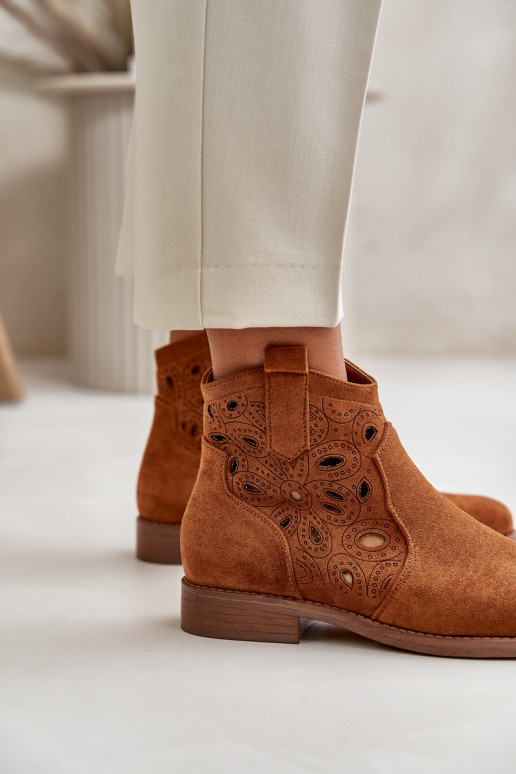Moteriški ažūriniai batai su užtrauktuku Camel S.Barski HY42-081