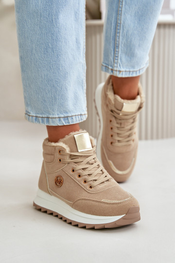 Moteriški izoliuoti sportiniai batai ant platformos Khaki Ariatte