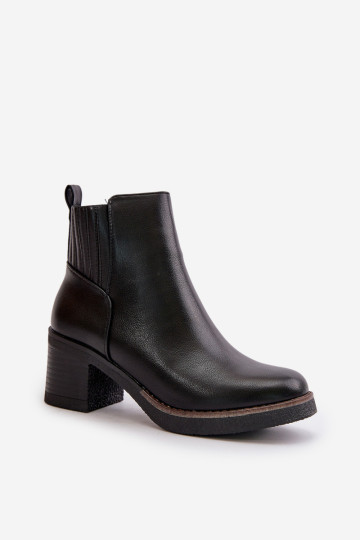 Izoliuoti moteriški batai ant aukštakulnių ekologiškos odos juodų iritte 2