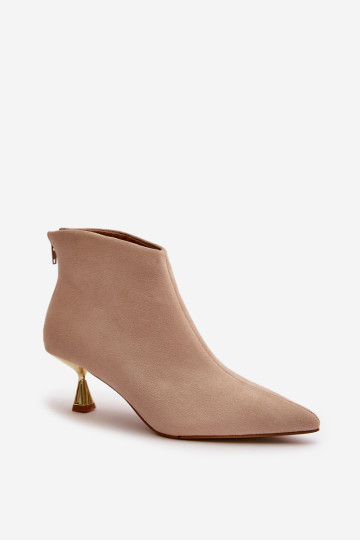 Moteriški aukštakulniai batai Eco Suede Beige Terlena 2
