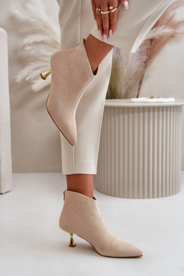 Moteriški aukštakulniai batai Eco Suede Beige Terlena