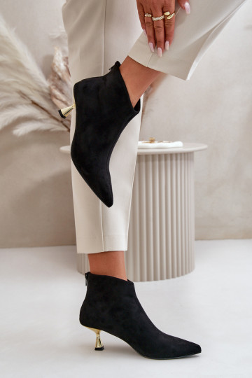 Moteriški aukštakulniai batai Eco Suede Black Terlena