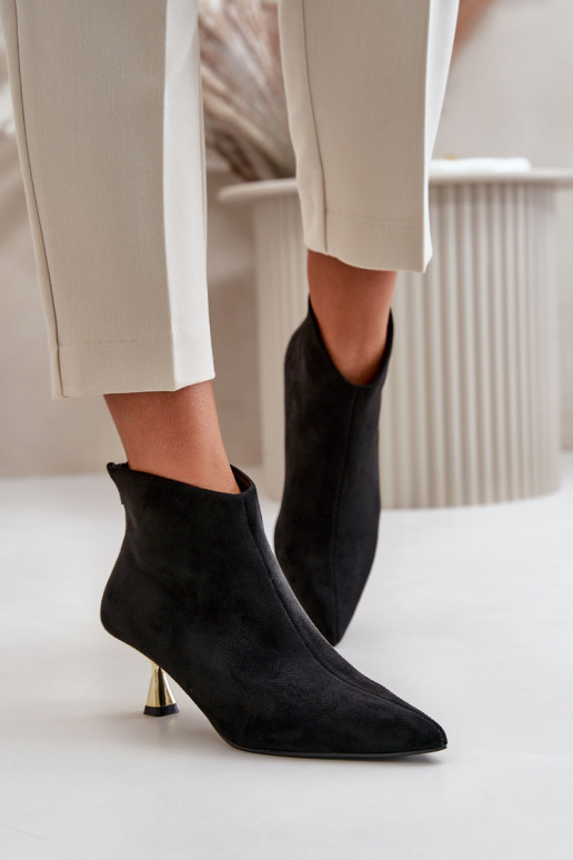 Moteriški aukštakulniai batai Eco Suede Black Terlena