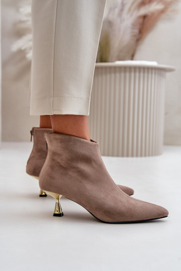 Moteriški aukštakulniai batai Eco Suede Tamsiai smėlio spalvos Terlena