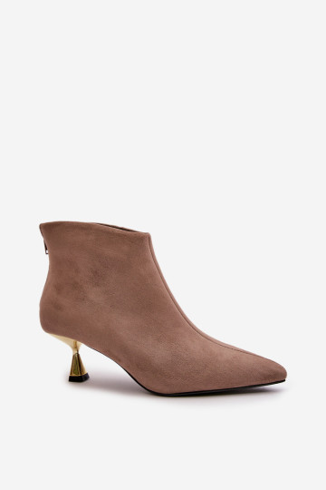 Moteriški aukštakulniai batai Eco Suede Tamsiai smėlio spalvos Terlena 2