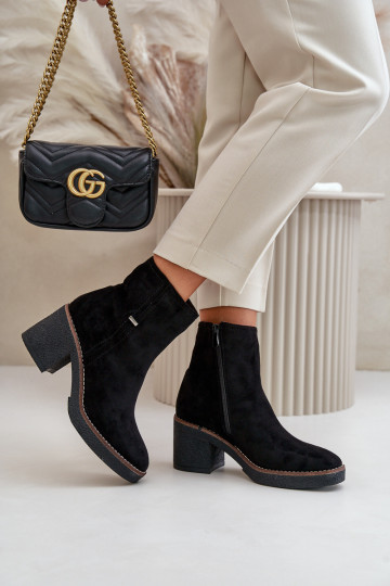 Moteriški aukštakulniai batai su izoliuota ekologiška zomša juoda Arkesia