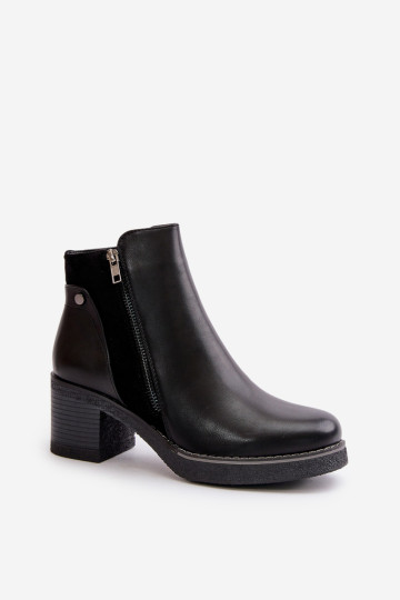 Moteriški aukštakulniai batai, pagaminti iš ekologiškos odos, šilta juoda Revianna 2