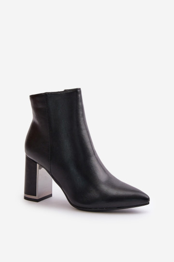 Moteriški kulkšnies batai ant aukšto kulno, užsegami užtrauktuku, izoliuota eko oda, juodas Mevair 2