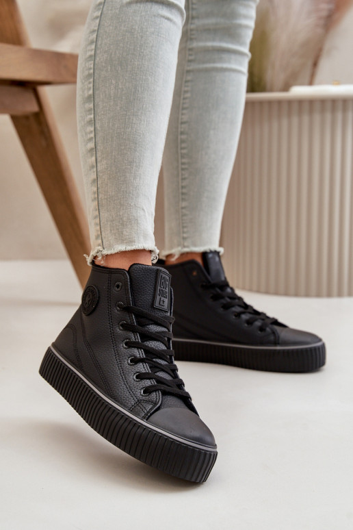 Moteriški izoliuoti ekologiški odiniai sportbačiai Big Star OO274790 juodi