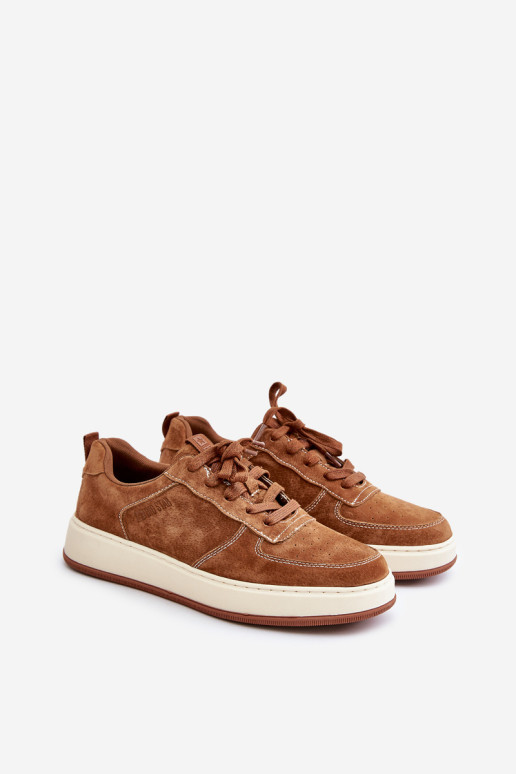 Vyriški sportbačiai su platforma, zomšiniai Big Star OO174014 rudi