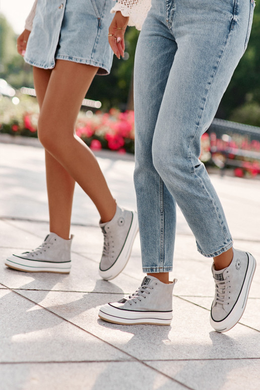 Izoliuoti moteriški sportbačiai ant ekologiškos odos platformos Big Star OO274069 Blue