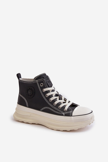 Moteriški sportbačiai su platforma Eco Leather Big Star OO274063 Juodi