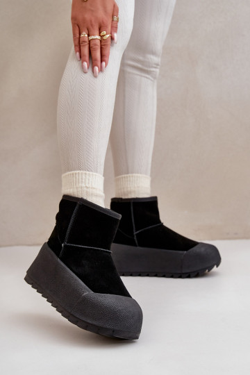 Izoliuoti zomšiniai sniego batai ant Big Star platformos OO274A213 juodi 2