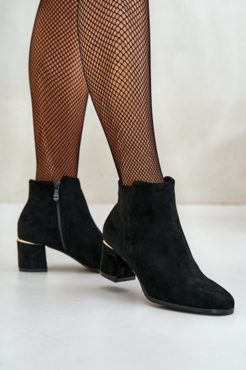 Eco Suede aukštakulniai batai užsegami užtrauktuku, Black Sairis