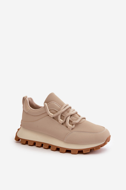 Sportiniai bateliai Sportiniai bateliai ant platformos pagaminti iš eko odos, Beige Riadella