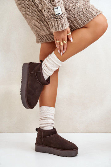 Rudi zomšiniai platforminiai sniego batai iš Nereviana