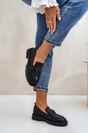 Moteriški eko odiniai mokasinai Vinceza 62187 juodi