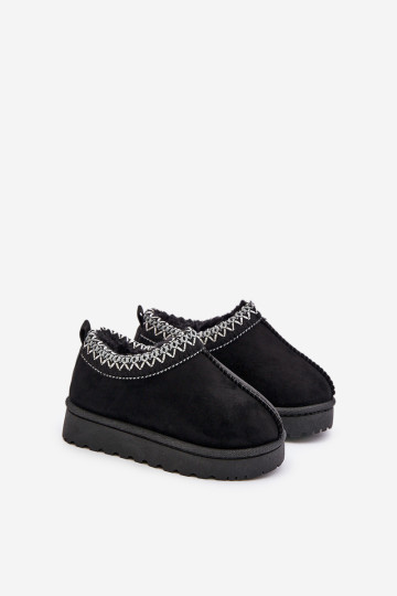 Vaikiški sniego batai ant platformos, aptraukti kailiu, juoda Vilabria 2