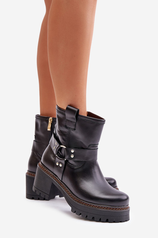 Moteriški odiniai batai su užtrauktuku Lewski 3435 juodi