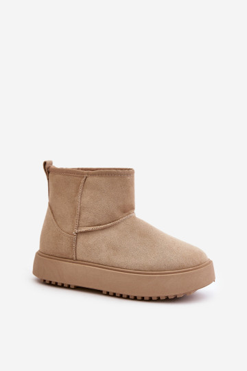 Moteriški platforminiai sniego batai, pagaminti iš Eco Suede Beige Ateria 2