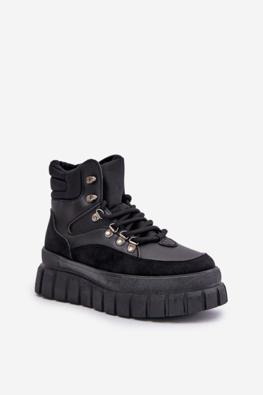 Moteriški izoliuoti „Trapper“ batai ant „Black Jelenia“ platformos