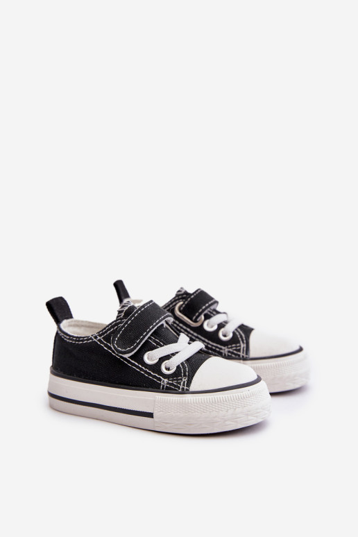 Vaikiški medžiaginiai sportbačiai su Velcro, Black Daloma
