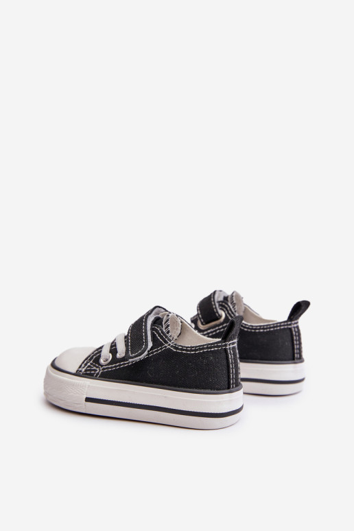 Vaikiški medžiaginiai sportbačiai su Velcro, Black Daloma