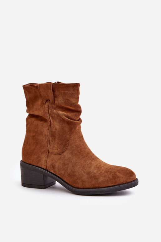 „Camel Zinanya“ izoliuoti moteriški batai su raukšlėta viršutine žemakulne