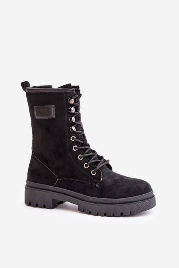 Moteriški darbiniai batai su užtrauktuku, pagaminti iš Eco Suede Black Savalann 2