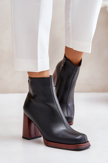 Moteriški odiniai batai ant aukšto kulno, izoliuoti D&A JC42-37 juodi