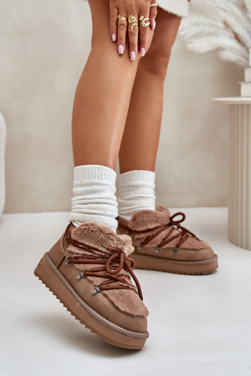 Žemos platformos sniego batai su kailiu D.Franklin DFSH370011 Ruda