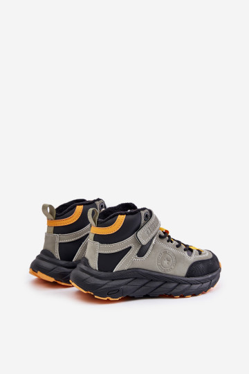 Vaikiškų žygių batų gaudyklės, izoliuotos Velcro Khaki Big Star OO374181