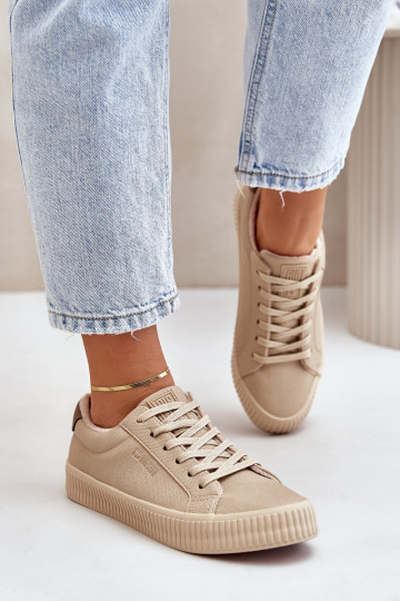 Big Star moteriški izoliuoti sportbačiai OO274A461 Smėlio spalvos