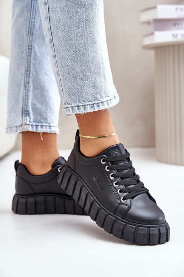 Big Star moteriški izoliuoti sportbačiai MM274617 juodi