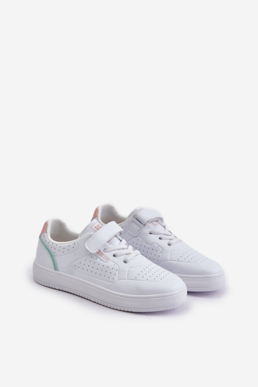 Vaikiški sportbačiai, pagaminti iš ekologinės odos su lipnia juostele Big Star OO374005 Balta