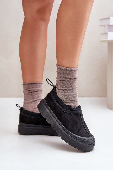 Moteriški sniego batai su platforma su juodu izamino sluoksniu