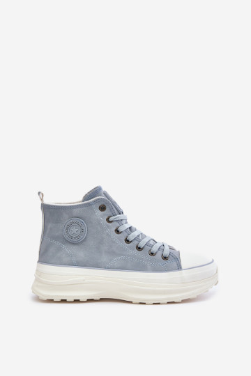 Moteriški izoliuoti sportbačiai ant Big Star platformos OO274072 mėlyni