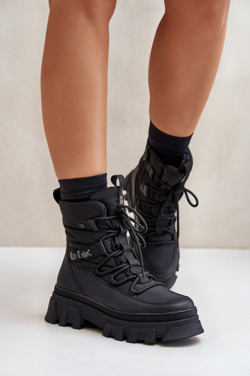 Lee Cooper moteriški sniego batai su užtrauktuku LCJ-24-47-3144 juodi