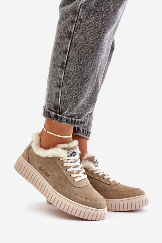 Moteriški odiniai sportbačiai su kailiu pamušalu Lee Cooper LCJ-24-01-2972 Beige