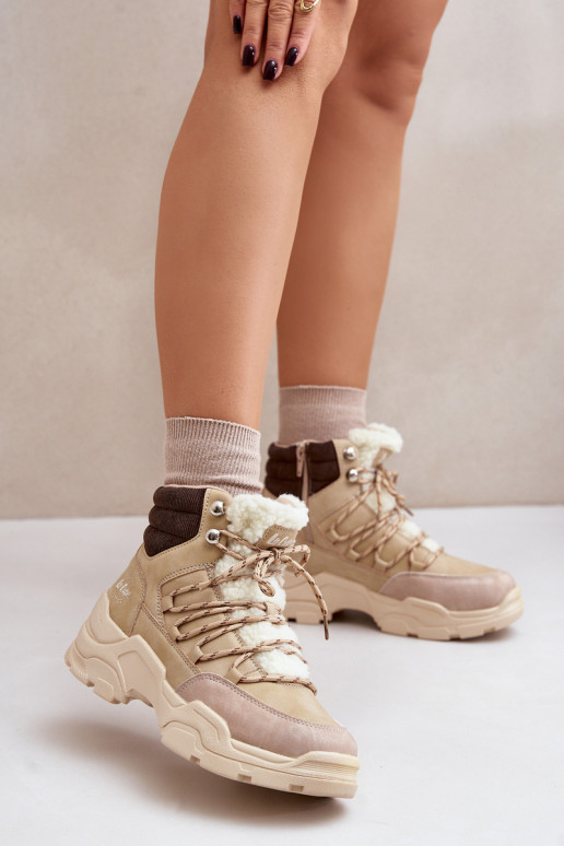 „Lee Cooper“ moteriški izoliuoti batai LCJ-24-03-3059L smėlio spalvos