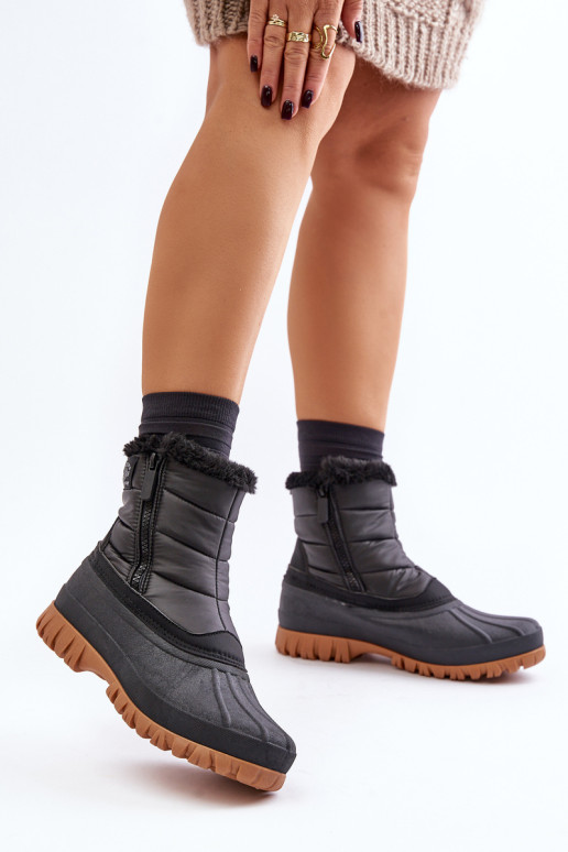 Moteriški sniego batai, izoliuoti kailiu, užtrauktuku, Lee Cooper LCJ-24-44-2866 juodi