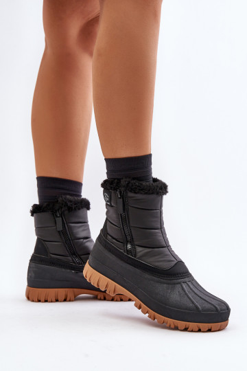 Moteriški sniego batai, izoliuoti kailiu, užtrauktuku, Lee Cooper LCJ-24-44-2866 juodi