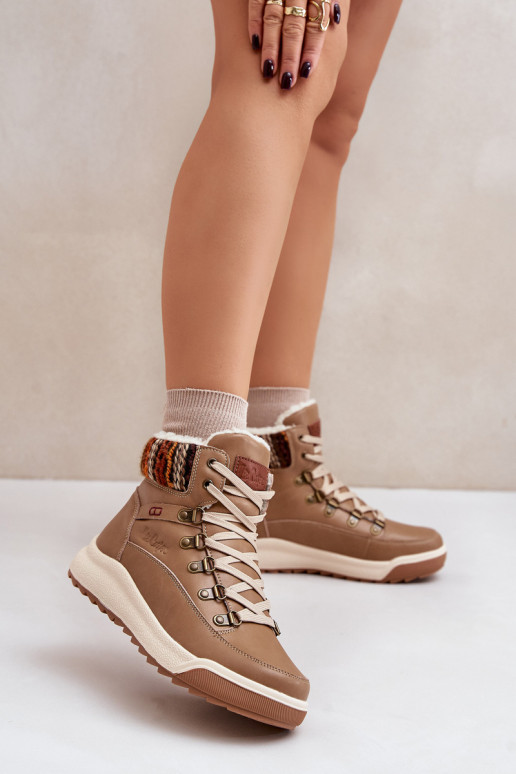 Odiniai moteriški šilti batai Lee Cooper LCJ-24-01-2985 Beige